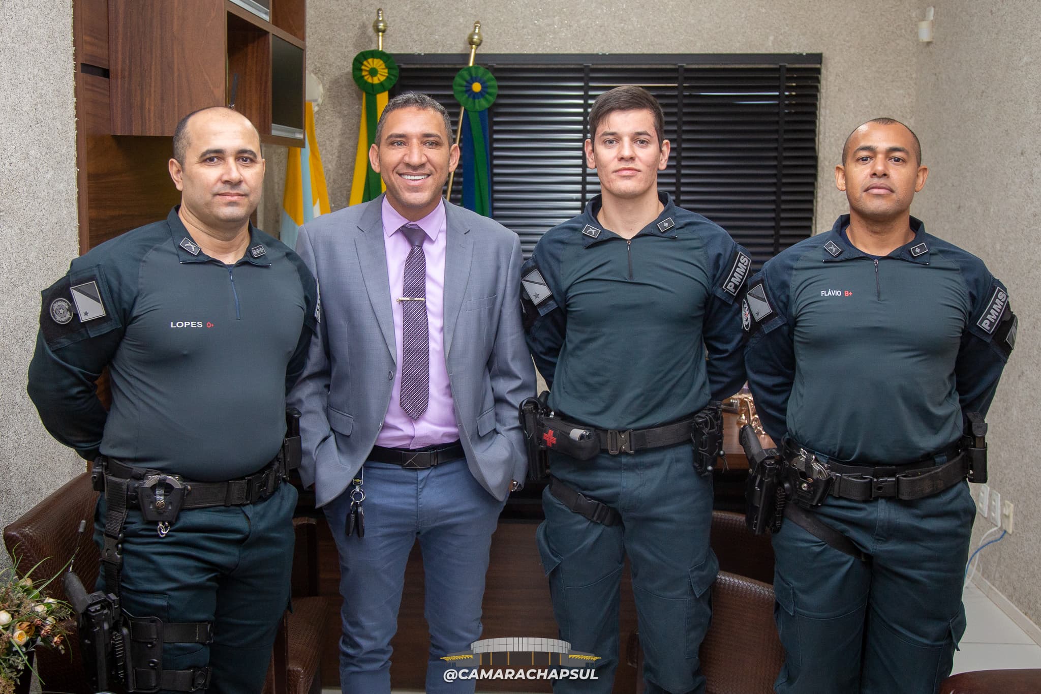 Câmara Municipal recebe novo comandante da Polícia Militar de Chapadão do Sul